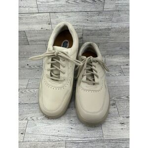 Dr Comfort Patty Leather Lace Up Comfort Shoes Cream Size 9 M